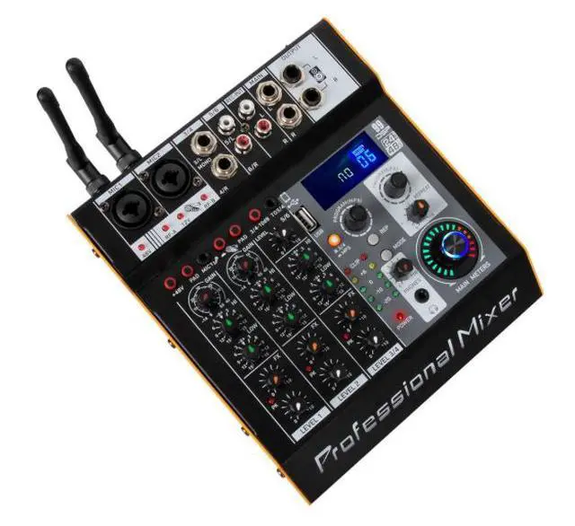 Alt view image 5 of 5 - 4-channel mixing console wireless Bluetooth microphone stage performance recording effects unit outdoor live broadcast