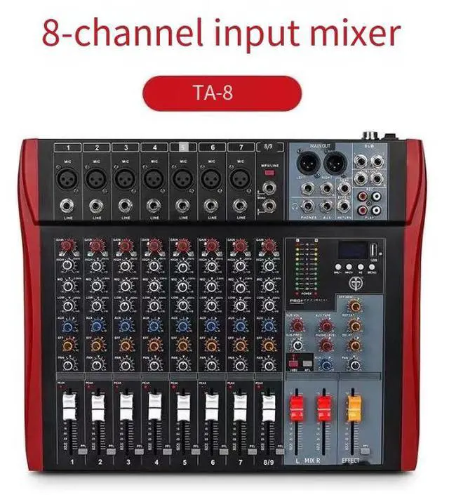 Alt view image 3 of 5 - 8-channel 12-channel professional mixing console, USB Bluetooth reverberation, stage, bar, concert, KTV audio control console, mixing console f4
