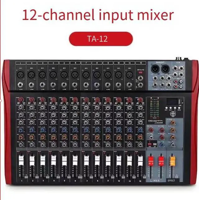 Alt view image 4 of 5 - 8-channel 12-channel professional mixing console, USB Bluetooth reverberation, stage, bar, concert, KTV audio control console, mixing console f4
