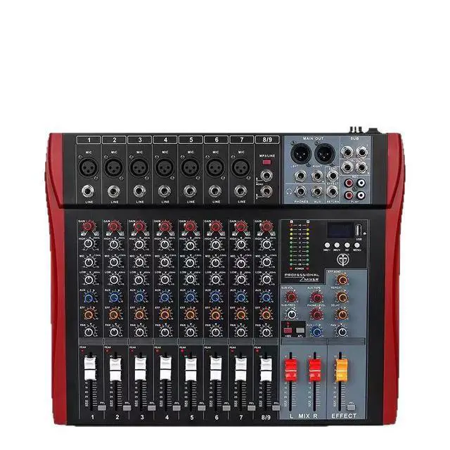 Alt view image 5 of 5 - 8-channel 12-channel professional mixing console, USB Bluetooth reverberation, stage, bar, concert, KTV audio control console, mixing console f4