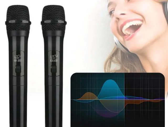 Alt view image 3 of 5 - One-to-two wireless microphone for live streaming, home singing, moving coil universal microphone, handheld microphone