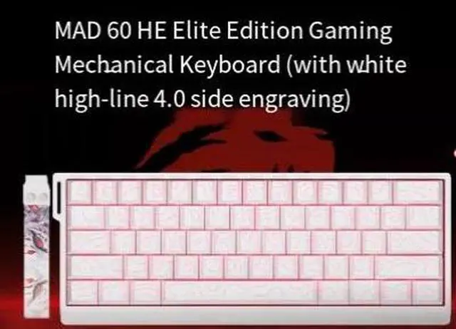 Main image of MAD60/68 HE Gaming Mechanical Keyboard with Magnetic Keys - MAD68PRO - Specialized Gaming Keyboard with 61/68 Keys MAD60 HE white contour lines 4.0 flagship version Magnetism Gaming side engraving