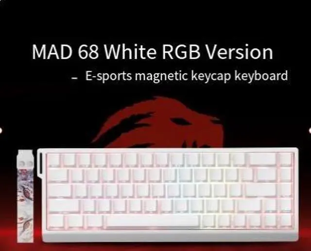 Main image of MAD60/68 HE Gaming Mechanical Keyboard with Magnetic Keys - MAD68PRO - Specialized Gaming Keyboard with 61/68 Keys MAD68 HE White RGB Version Magnetic Beads Pro