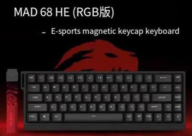 Main image of MAD60/68 HE Gaming Mechanical Keyboard with Magnetic Keys - MAD68PRO - Specialized Gaming Keyboard with 61/68 Keys MAD68 HE Black RGB version Magnetic Stone Pro