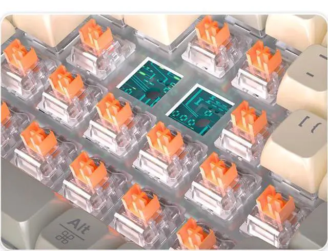 Alt view image 2 of 4 - Three-mode Bluetooth wireless mechanical keyboard, wired desktop notebook gaming RGB keyboard