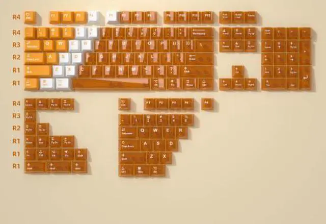 Main image of Transparent and light-transmitting keycaps made of PBT, heat-sprayed with color, suitable for 60, 68, 75, 100 types of wooting Spicy Pepper Dual Combination Keycaps