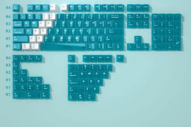 Main image of Transparent and light-transmitting keycaps made of PBT, heat-sprayed with color, suitable for 60, 68, 75, 100 types of wooting Conch Green Double-Sided Keycaps