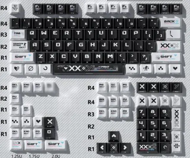 Main image of Double-syllable transparent original factory high-quality small full set PBT thermal transfer keys Black printed set with double engraved transparent keycaps small complete set