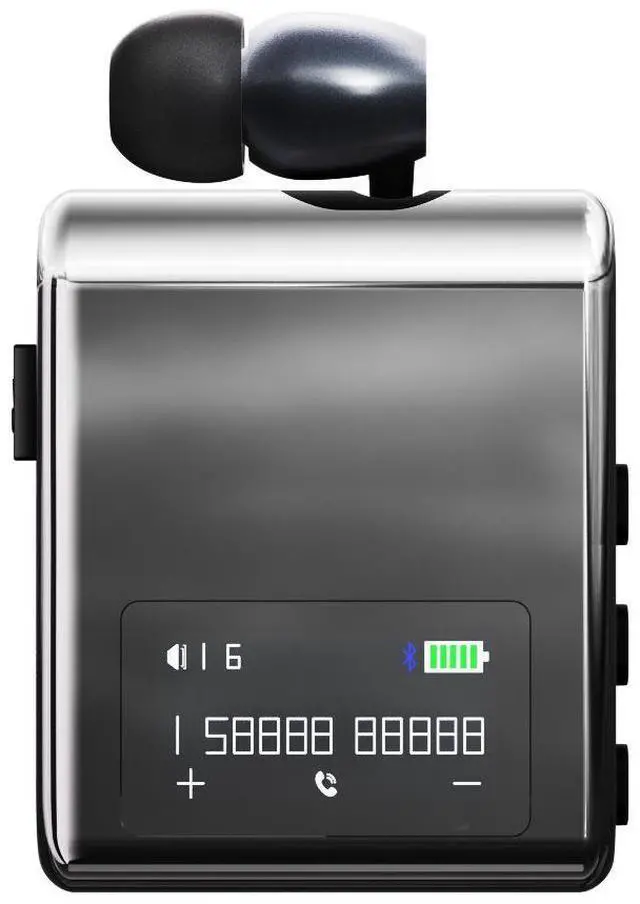 Main image of K89 Single-ear In-Ear Ultra-long Battery Life Headband Wireless Bluetooth Earphones with Cross-border Noise Reduction Digital Display Pull Cord Headphones Silver