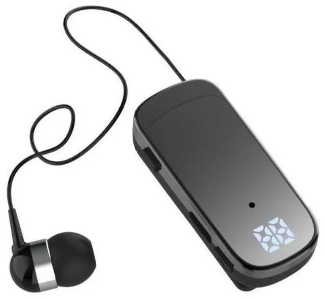 Main image of K65 new model clip-on retractable cord Bluetooth earphone, in-ear type, digital display, long battery life, business single earphone