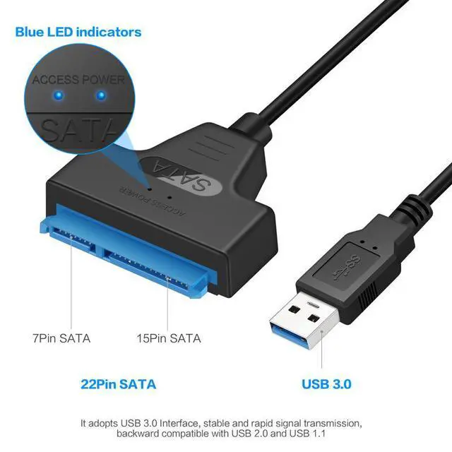 Alt view image 3 of 5 - USB 3.0 power supply cable, SATA to USB adapter cable, 2.5-inch SSD hard drive cable, SATA data cable