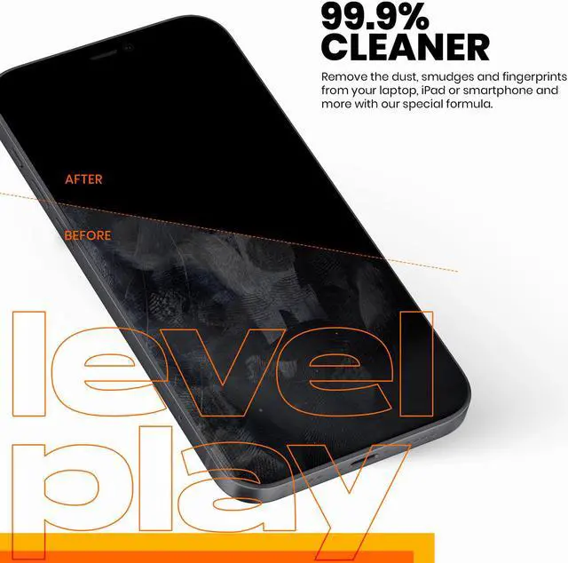 Alt view image 4 of 7 - LEVELPLAY Screen Cleaner Spray (0.8oz ) | Cleaner for Phone, Laptop, Computer, Tablet, Touchscreen, Lens, Eyeglass Cleaner Kit | Alcohol-Free & Microfiber Cloth Wipes