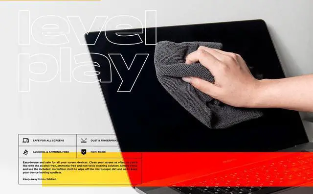 Alt view image 7 of 7 - LEVELPLAY Screen Cleaner (8oz)| Cleaner for Laptop, Computer, Phone, iPad, Tablet, Monitor, TV Screen, Window, Cleaning Spray | Alcohol-Free + Large size Microfiber Cloth