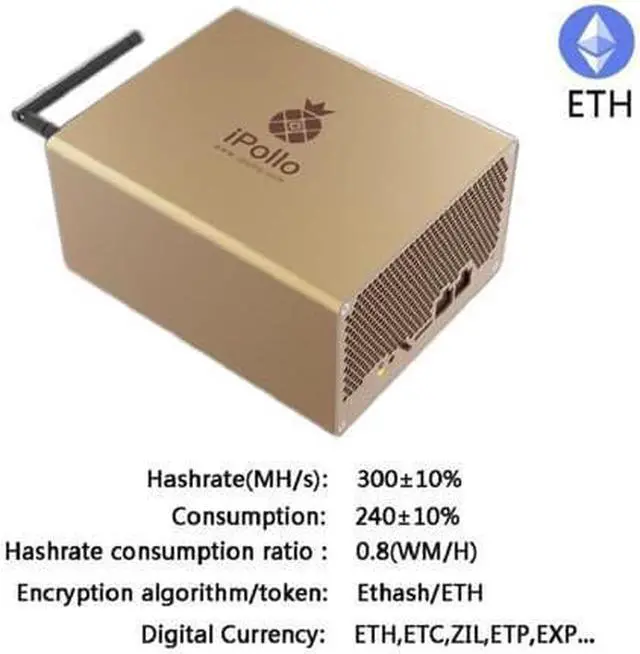 Main image of iPollo V1 Mini 300Mh/S 240W ETH Miner, New ETH ETC Miner Ethereum Mining Machine
