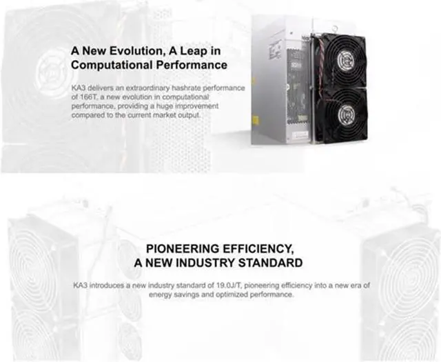 Alt view image 2 of 6 - Antminer KA3 166TH/S Most Efficient Miner KDA Mining Machine KDA Blake2S Air-cooling with 3154W Power Supply Included