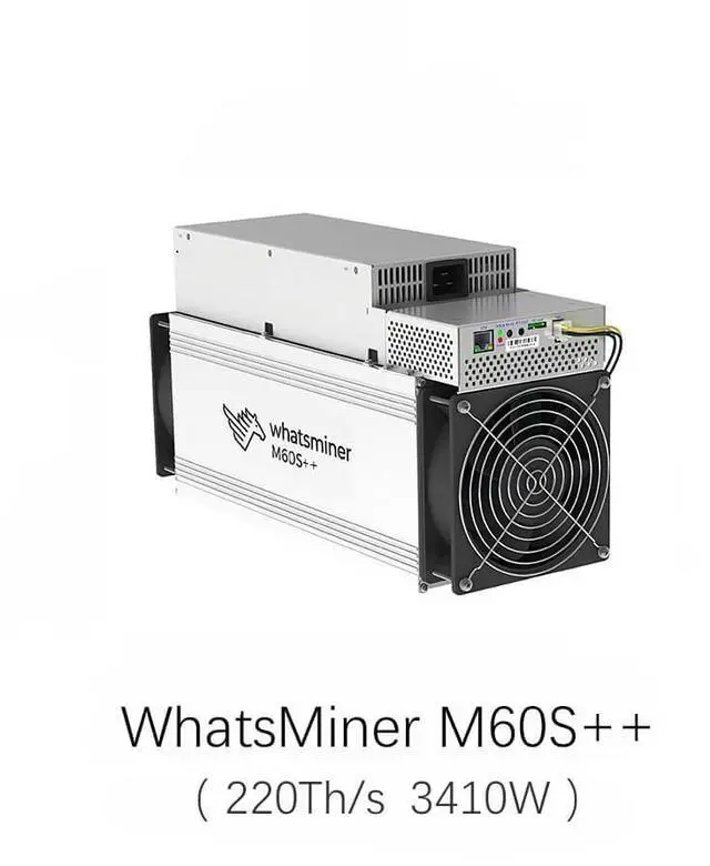 Main image of MicroBT WhatsMiner M60S++ 220T 3410W Bitcoin Miner