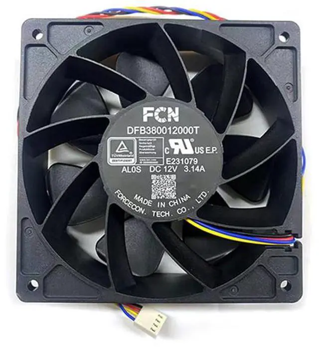 Main image of FCN DFB380012000T AL0S DC12V 3.14A 120mm cooling fan for Antminer S17 T17 S17pro S17+ T17+ S19 S19j S19jpro S19j etc. miner chassis cooling fan
