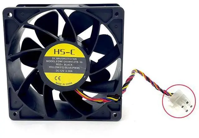 Main image of Whatsminer fan D1 FDW12038H12TB-36 12V 3.5A Replace Whatsminer D1 failed cooling fan