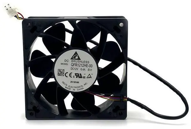 Main image of Original QFR1212HE-00 12V 6.4A cooling fan for Antminer S21, T21, KS5, KS5pro ,S19jXP, S19kpro chassis fan