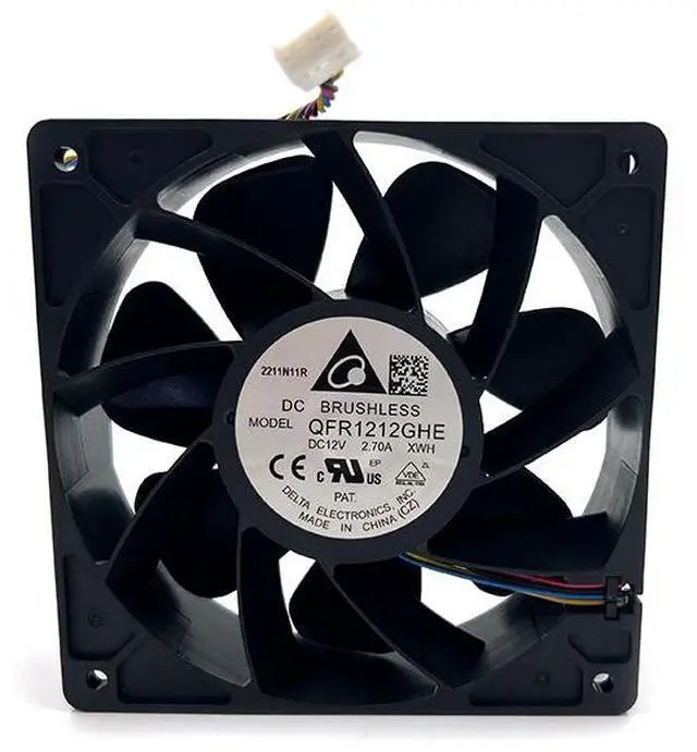 Main image of Antminer QFR1212GHE 12V 2.7A cooling fan replacement for S9, S9J, S9K, S9SE, S11, S15, S17, S17PRO, S17+, T17, T17E, S19, S19PRO miner cooling fan