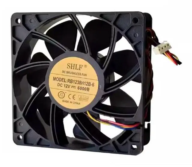 Main image of SHLF RB1238H12B-6 12V 2.7A cooling fan 120mm 6000 rpm suit for antminer S9 series, T9 series, S11, V9, 15 series, 17 series, 19 series, A3, B7, D3, D5, DR3, DR5, E3, K5, L3 series, X3, Z9 series, Z11