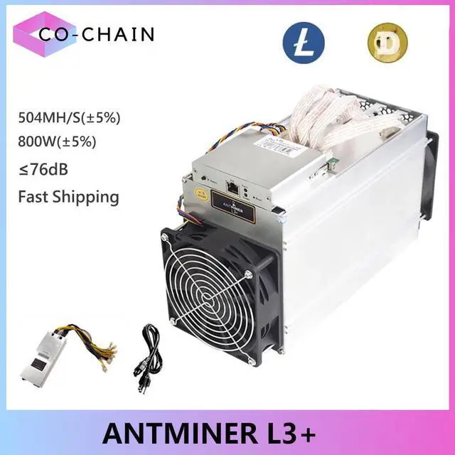 Main image of Bitmain ASIC Miner Antminer L3+ 504M/S 1.6J/MH consumption ratio with PSU Scrypt BM1485 ASIC Chip Litecoin Miner LTC DOGE Antminer L3 Mining Machine better than antminer l3 S9 T9 DR3 m3