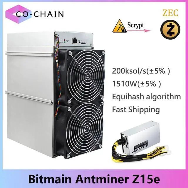 Main image of Bitmain Antminer Z15e ZEC Mining Machine 200K Sol/s Asic Miner Crypto Miner Zcash Equihash Algorithm Miner Come with 1800W Power Supply