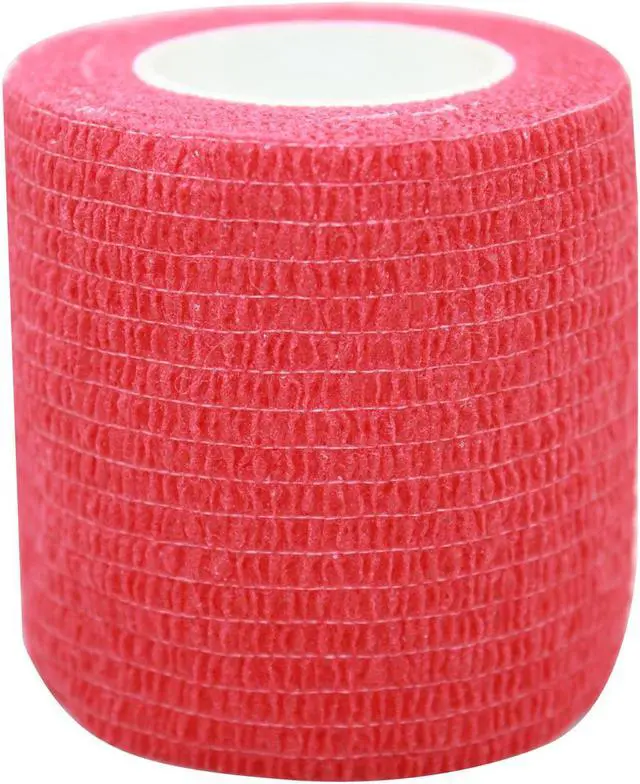 Alt view image 2 of 7 - COMOmed Self Adherent Cohesive Bandage 2"x5 Yards First Aid Bandages Stretch Sport Athletic Wrap Vet Tape for Wrist Ankle Sprain and Swelling,Red 12 Rolls