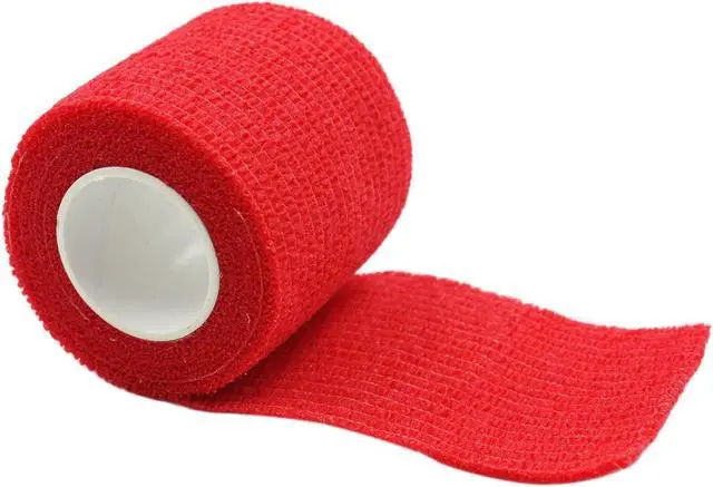 Alt view image 3 of 7 - COMOmed Self Adherent Cohesive Bandage 2"x5 Yards First Aid Bandages Stretch Sport Athletic Wrap Vet Tape for Wrist Ankle Sprain and Swelling,Red 12 Rolls