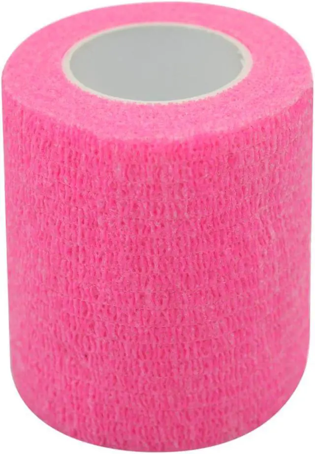 Alt view image 2 of 7 - COMOmed Self Adherent Cohesive Bandage 2"x5 Yards First Aid Bandages Stretch Sport Athletic Wrap Vet Tape for Wrist Ankle Sprain and Swelling,Hot Pink 6 Rolls