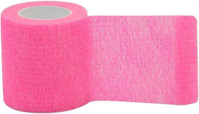 Alt view image 3 of 7 - COMOmed Self Adherent Cohesive Bandage 2"x5 Yards First Aid Bandages Stretch Sport Athletic Wrap Vet Tape for Wrist Ankle Sprain and Swelling,Hot Pink 6 Rolls