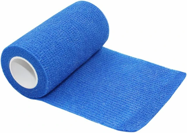 Alt view image 2 of 7 - COMOmed Self Adherent Cohesive Bandage Latex 4"x5 Yards First Aid Bandages Stretch Sport Wrap Athletic Tape for Wrist Ankle Sprain and Swelling,Blue 6 Rolls