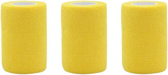 Alt view image 2 of 7 - COMOmed Self Adhesive Bandage Wrap 3"x5 Yards First Aid Stretch Sport Athletic Wrap Vet Tapes for Wrist Ankle Sprain and Swelling,Yellow (6 Rolls)