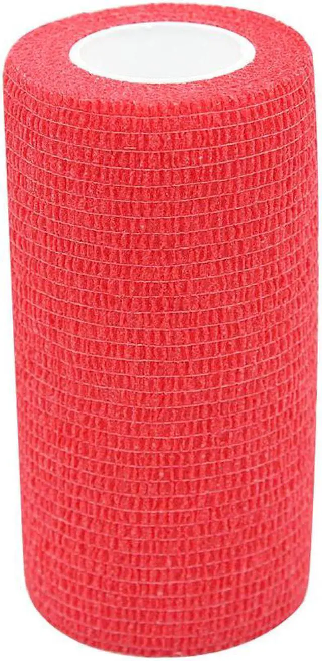 Alt view image 3 of 7 - COMOmed Self Adherent Cohesive Bandage Latex 4"x5 Yards First Aid Bandages Stretch Sport Wrap Athletic Tape for Wrist Ankle Sprain and Swelling,Red 6 Rolls