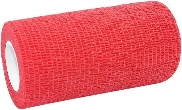 Alt view image 2 of 7 - COMOmed Self Adherent Cohesive Bandage Latex 4"x5 Yards First Aid Bandages Stretch Sport Wrap Athletic Tape for Wrist Ankle Sprain and Swelling,Red 6 Rolls