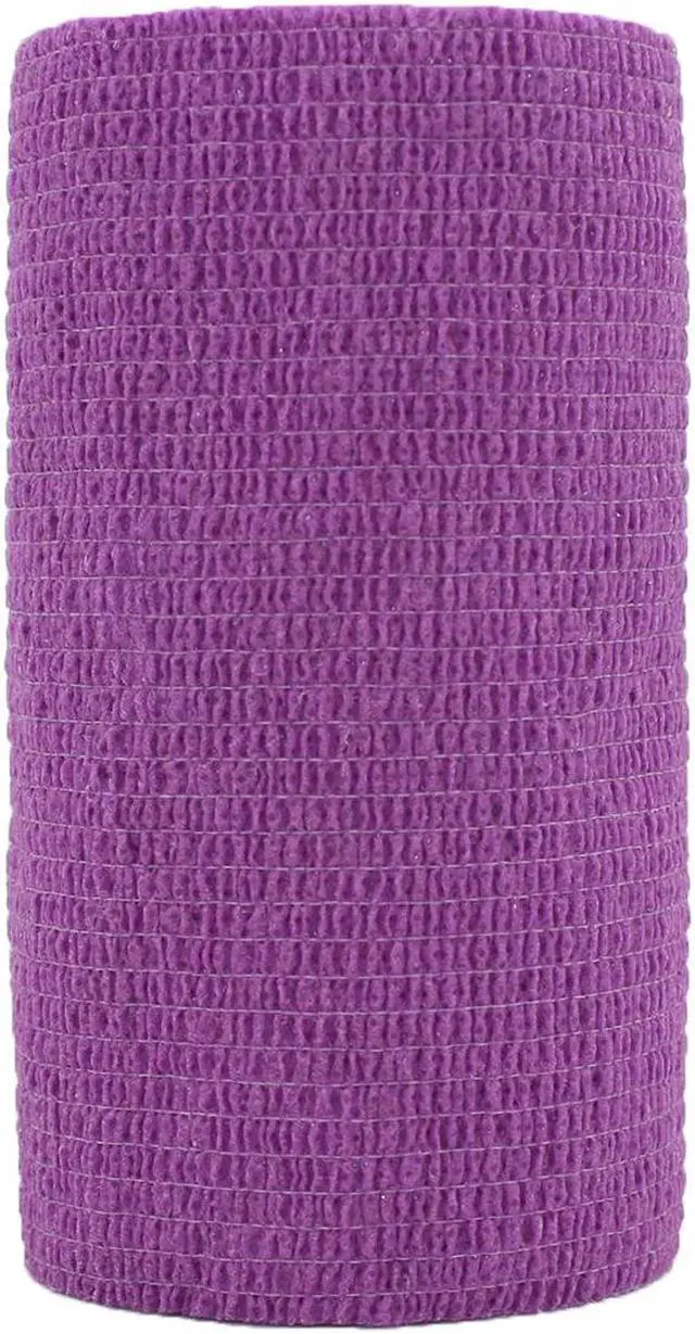 Alt view image 2 of 7 - COMOmed Self Adherent Cohesive Bandage Latex 4"x5 Yards First Aid Bandages Stretch Sport Wrap Athletic Tape for Wrist Ankle Sprain and Swelling,Purple 6 Rolls