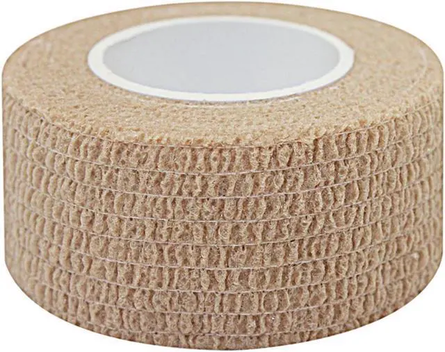 Alt view image 2 of 7 - COMOmed Self Stick Cohesive Bandage Latex 1"x5 Yards First Aid Bandages Stretch Sport Wrap Vet Tape for Wrist Ankle Sprain and Swelling,Tan 12 Rolls