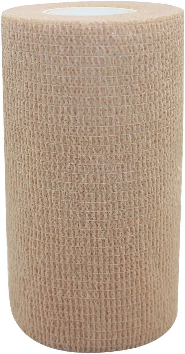 Alt view image 3 of 7 - COMOmed Self Adherent Cohesive Bandage Latex 4"x5 Yards First Aid Bandages Stretch Sport Wrap Athletic Tape for Wrist Ankle Sprain and Swelling,Tan 6 Rolls
