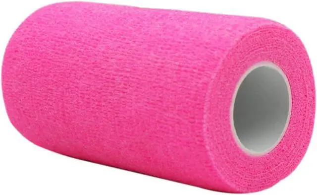 Alt view image 3 of 7 - COMOmed Self Adherent Cohesive Bandage Latex 4"x5 Yards First Aid Bandages Stretch Sport Wrap Athletic Tape for Wrist Ankle Sprain and Swelling,Hot Pink(6 rolls)