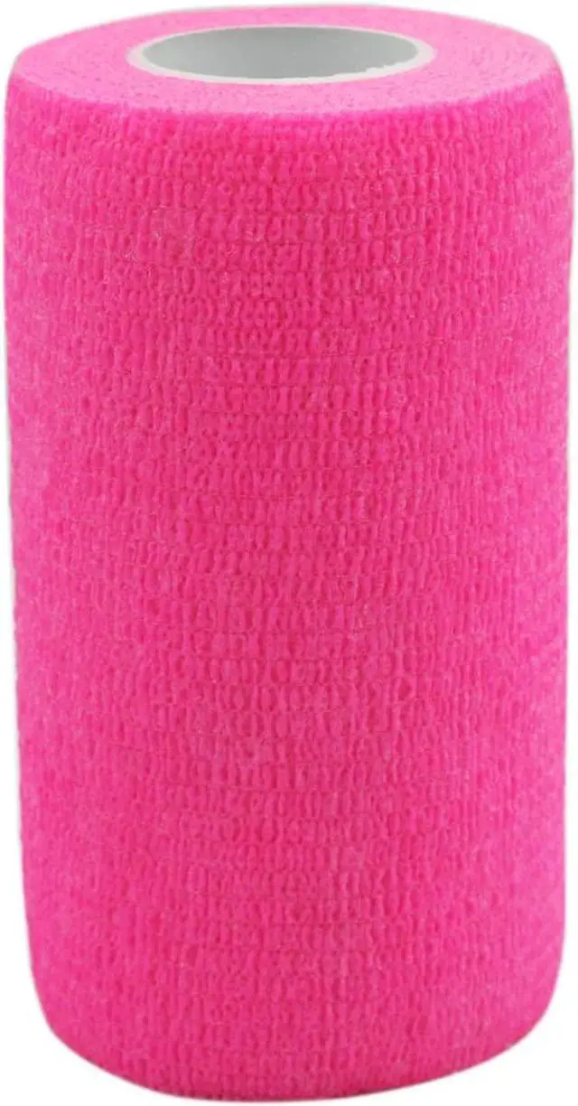 Alt view image 2 of 7 - COMOmed Self Adherent Cohesive Bandage Latex 4"x5 Yards First Aid Bandages Stretch Sport Wrap Athletic Tape for Wrist Ankle Sprain and Swelling,Hot Pink(6 rolls)