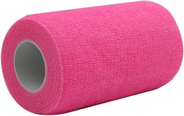 Alt view image 4 of 7 - COMOmed Self Adherent Cohesive Bandage Latex 4"x5 Yards First Aid Bandages Stretch Sport Wrap Athletic Tape for Wrist Ankle Sprain and Swelling,Hot Pink(6 rolls)