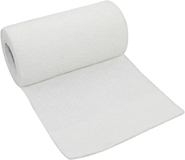 Alt view image 2 of 7 - COMOmed Self Adherent Cohesive Bandage Latex 4"x5 Yards First Aid Bandages Stretch Sport Wrap Athletic Tape for Wrist Ankle Sprain and Swelling,White(6 Rolls)