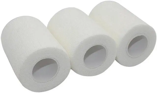 Alt view image 3 of 7 - COMOmed Self Adherent Cohesive Bandage Latex 3"x5 Yards First Aid Bandages Stretch Sport Athletic Wrap Vet Tape for Wrist Ankle Sprain and Swelling,White(6 Rolls)