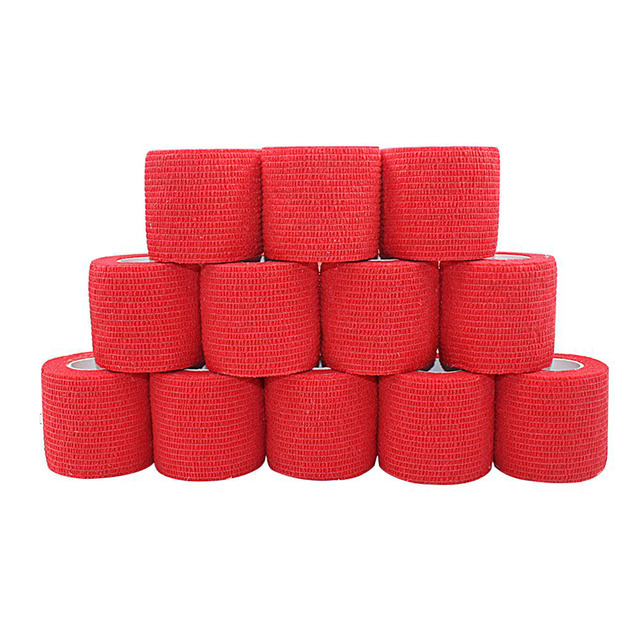 Qucyy 12 Pieces Self Adhesive Bandage Wrap Tape Stretch Self Adherent Cohesive Toe Tape For Sports Wrist Ankle 5 Yards Each White 2 Inches