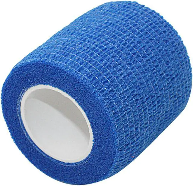 Alt view image 2 of 7 - COMOmed Self Adherent Cohesive Bandage 2"x5 Yards First Aid Bandages Stretch Sport Athletic Wrap Vet Tape for Wrist Ankle Sprain and Swelling,Blue 12 Rolls