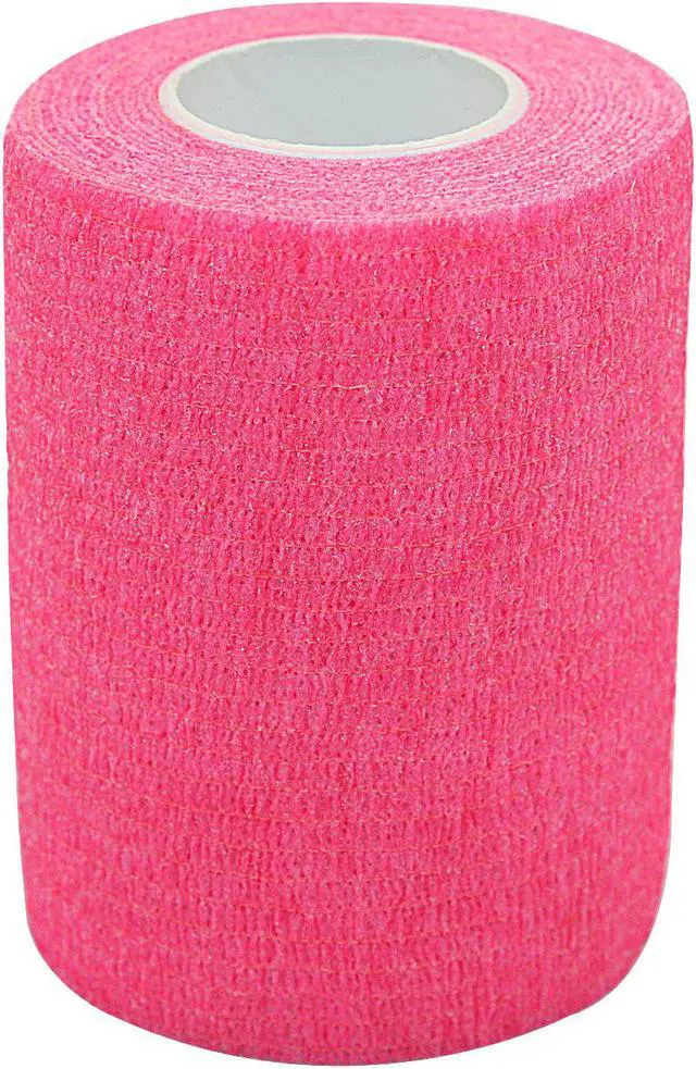 Alt view image 2 of 7 - COMOmed Self Adherent Cohesive Bandage Latex 3"x5 Yards First Aid Bandages Stretch Sport Athletic Wrap Vet Tape for Wrist Ankle Sprain and Swelling,Hot Pink (6 Rolls)