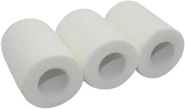 Alt view image 4 of 7 - COMOmed Self Adhesive Bandage Wrap 3"x5 Yards First Aid Stretch Sport Athletic Wrap Vet Tapes for Wrist Ankle Sprain and Swelling,White (12 Rolls)