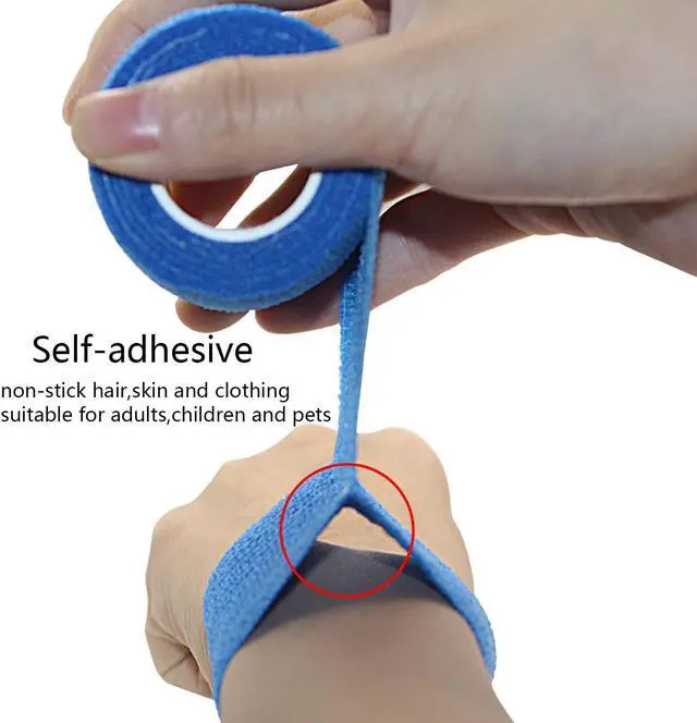 Alt view image 6 of 7 - COMOmed Self Stick Cohesive Bandage Latex 1"x5 Yards First Aid Bandages Stretch Sport Wrap Vet Tape for Wrist Ankle Sprain and Swelling,Blue 12 Rolls