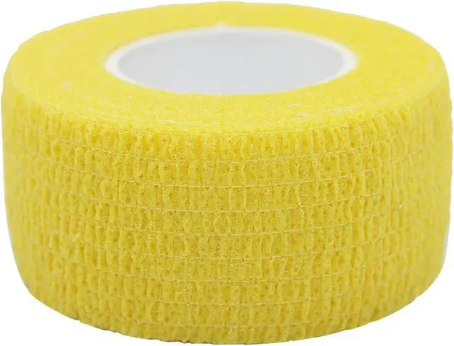 Alt view image 2 of 7 - COMOmed Self Stick Cohesive Bandage Latex 1"x5 Yards First Aid Bandages Stretch Sport Wrap Vet Tape for Wrist Ankle Sprain and Swelling,Yellow 12 Rolls