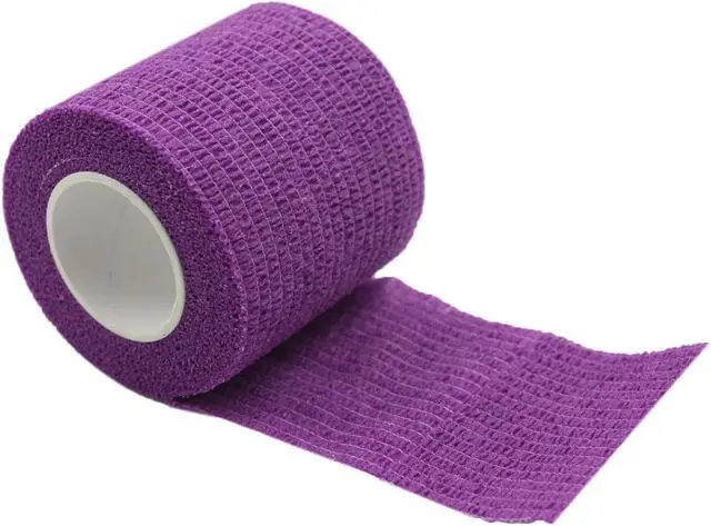 Alt view image 3 of 7 - COMOmed Self Adherent Cohesive Bandage 2"x5 Yards First Aid Bandages Stretch Sport Athletic Wrap Vet Tape for Wrist Ankle Sprain and Swelling,Purple 6 Rolls
